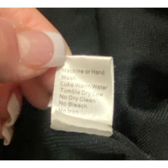 Ming Wang Ruffle Front Cardigan Sz. L Stretch Rib Fabric - Picture 9 of 10